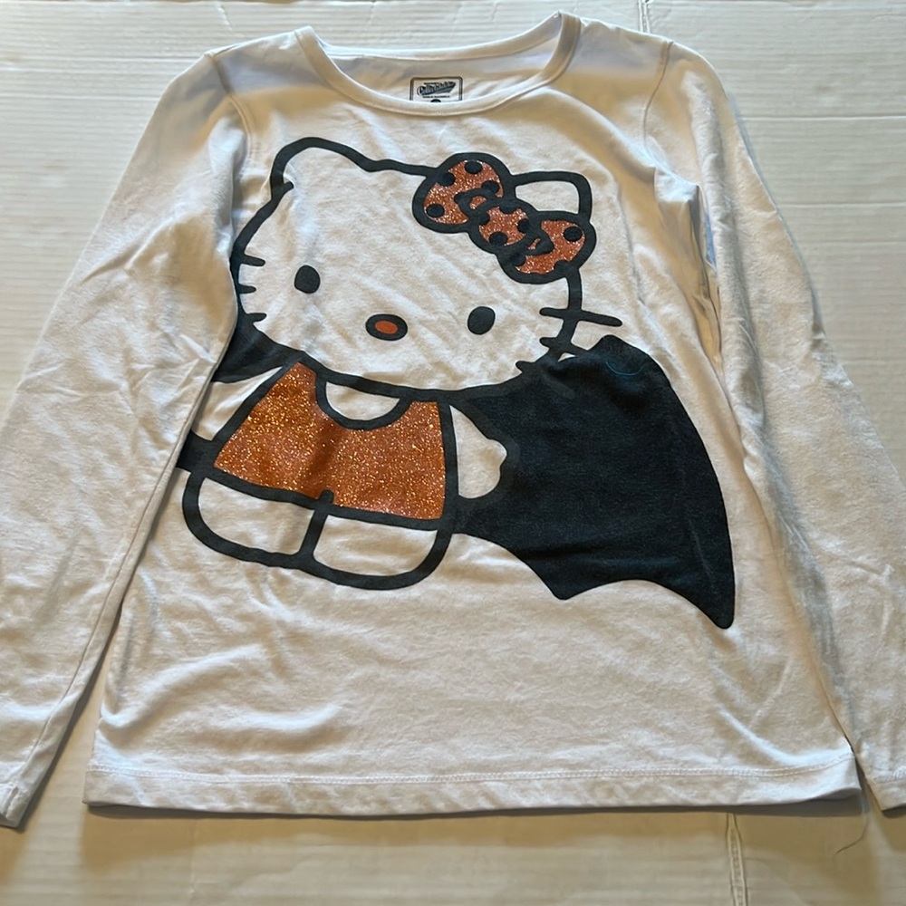 Old Navy White and Orange Hello Kitty Long Sleeve Tee